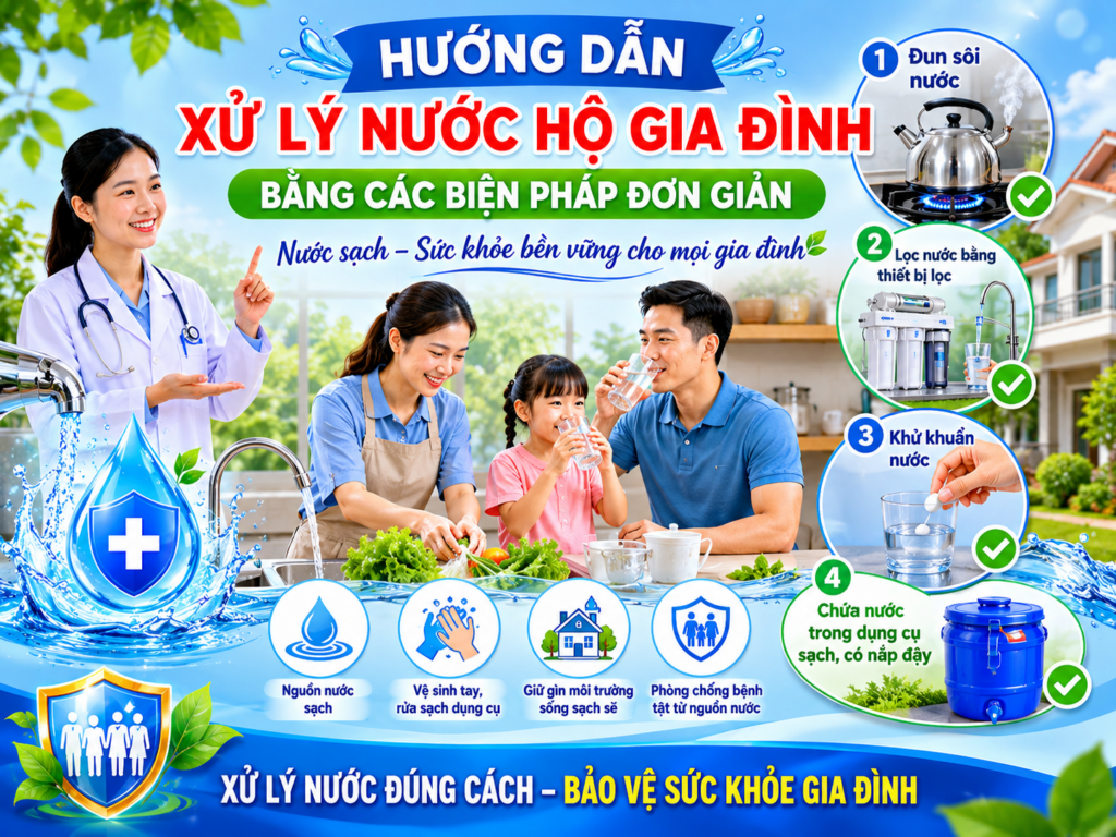 HƯỚNG DẪN XỬ LÝ NƯỚC HỘ GIA ĐÌNH BẰNG CÁC BIỆN PHÁP ĐƠN GIẢN