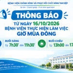 THÔNG BÁO GIỜ LÀM VIỆC MÙA ĐÔNG